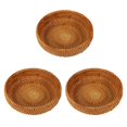 thumbnail image 1 of 3X Cesta de Almacenamiento Redonda Hecha a Mano de Ratán de Otoño Que Teje Plato de Frutas Cesta de Pan de Ratán para Comida de Cocina Pan de Picnic Mini Contenedor Variado, 1 of 8