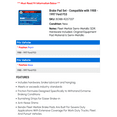 thumbnail image 2 of Brake Pad Set - Compatible with 1988 - 1997 Ford F53 1989 1990 1991 1992 1993 1994 1995 1996, 2 of 2