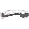 thumbnail image 4 of vidaXL 9 Piece Garden Lounge Set with Cushions Poly Rattan Grey, 4 of 4