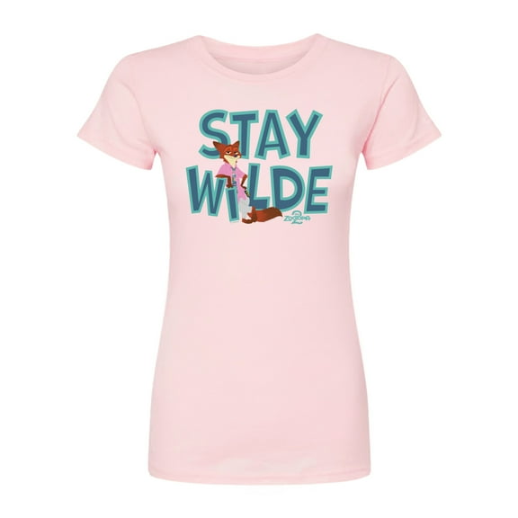 Zootopia 2 - Nick The Fox Stay Wilde - Juniors Fitted Short Sleeve Graphic T-Shirt