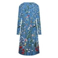 thumbnail image 5 of New Dresses Fall,Brilliant Womens Dresses Women's Casual Round Neck Long Sleeve Folding Floral Printed Dresses, 5 of 5