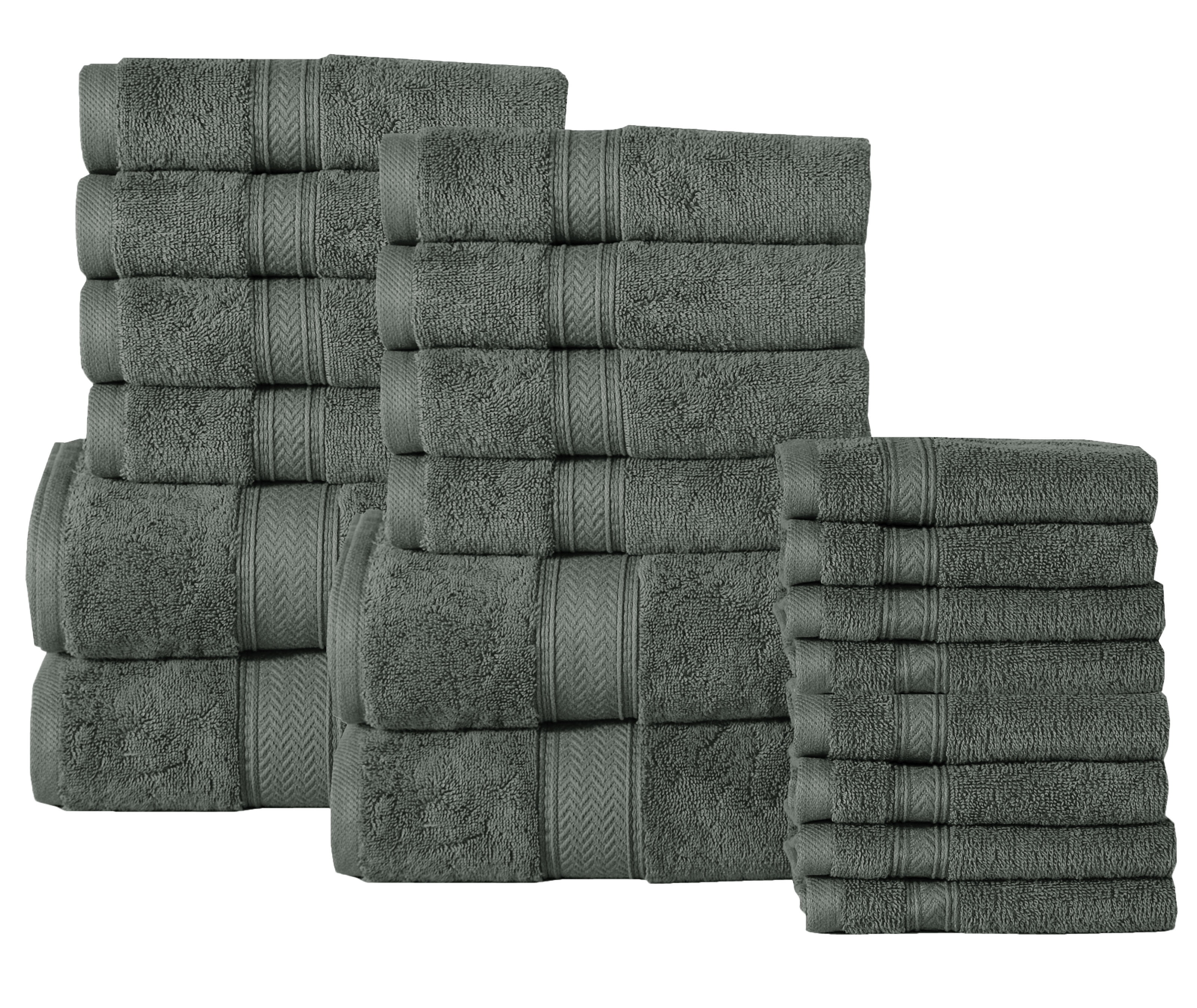 Bath Towel Set 20 Piece 100 Cotton Soft andd Absorben Bath Towels