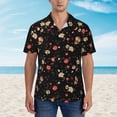 thumbnail image 6 of Picia Red White Flowers Gentle Cotton Regular Fit Short Sleeve Casual Hawaiian Shirt for Men-Medium, 6 of 9