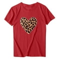 thumbnail image 5 of Valentine's Day T Shirt Women Sexy Leopard Heart Print Tees Cute Holiday Short Sleeve Crewneck Tops, 5 of 6