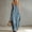 Light Blue, variant on Womens Romper Crew Neck Sleeveless Zip Up Soft Fabric Casual Wide Leg Jumpsuit 1 Piece For Daily Wear Summer