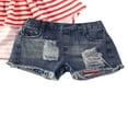thumbnail image 3 of CNKOO Summer Baby Girls Striped Print Vest Dress Tops & Denim Shorts, 3 of 6