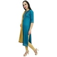 thumbnail image 2 of Atasi Turquoise Gotta Patti Work Rayon Straight Kurti Women's Casual Clothing - 16, 2 of 5