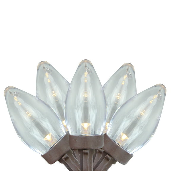 Northlight LED C7 Christmas Lights - Warm White - 16' Brown Wire - 25ct