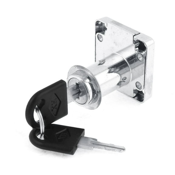 Replacment Silver Tone Door Keyed Cabinet Lock w 2 Keys