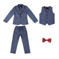 thumbnail image 2 of Kureaily Plaid Vest For Boys Autumn Winter Three Piece Dress Outfit For Little Gentlemen 13-14 Years, 2 of 4