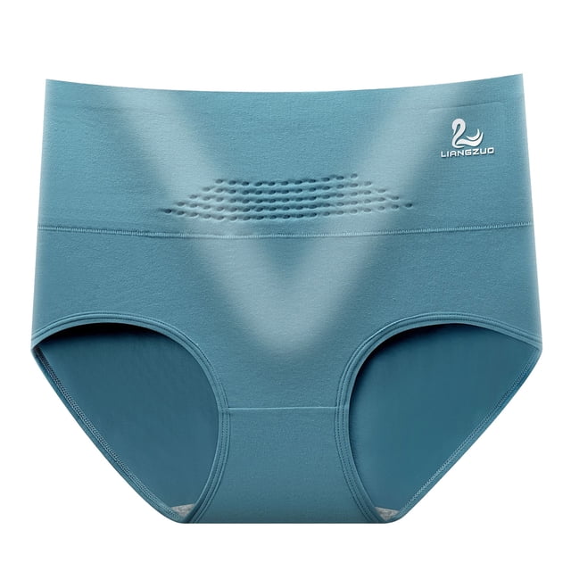 Gibobby Pantaletas Invisibles para mujer Fajas de cintura alta para mujer Braguitas de levantamiento de glúteos para adelgazar el vientre(Azul,XL)