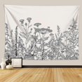 thumbnail image 1 of KAIYANG Tapiz floral botánico para decoración del hogar, impresión para colgar en la pared para dormitorio, 130 x 150 cm, 1 of 5