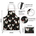 thumbnail image 3 of Black Chicken Rooster Pattern Apron-Garden Aprons for Women with Pockets-Cotton Linen Waterproof Kitchen Cooking Gardening Aprons Adjustable for Kitchen,Cooking,BBQ and Salon 33x27 Inch, 3 of 7