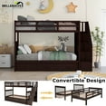 thumbnail image 2 of Bellemave Twin over Twin Bunk Bed with Stairs, Solid Wood Bunk Bed with Storage Drawers for Teens, Adults (Espresso), 2 of 11