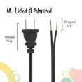 thumbnail image 3 of I Like That Lamp Cable De Lámpara Negro De 12 Pies, Cable Eléctrico De Repuesto Cubierto De Vinilo, Reparación De Bricolaje Para Accesorios De Iluminación De Mesa Y Piso, Enchufe Moldeado Polarizado,, 3 of 5