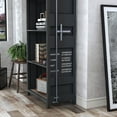 thumbnail image 6 of Carnsile 4-Shelf Metal Open Bookcase, Gun Metal, 6 of 8