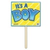 Pack of 6 Fun and Festive Yellow and Blue It's A Boy Yard Sign Decoration 24"