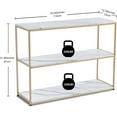 Console Table with 3 Storage Shelves, 43.4” Faux Marble Sofa Table