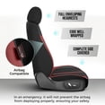 thumbnail image 5 of Coverado Leather Full Set Car Seat Cover, Universal Fit Automotive Seat Cover with Breathable Mesh for Car, SUV and Truck, Black & Red, 5 of 8