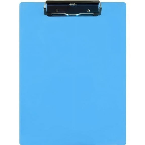 Saunders Acrylic Clipboard 0.50" Clip Capacity - 9" x 12" - Low-profile - Acrylic - Blue - 1 Each