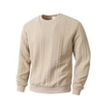 thumbnail image 4 of Mens Sweaters Casual Cable Knit Pullover Sweater Khaki XXL, 4 of 7