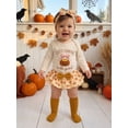 thumbnail image 4 of Cjfdfy Newborn Baby Girl Halloween Outfit Cutest Pumpkin In The Patch Long Sleeve Romper Skort Headband Stockings Infant Cute My First Halloween Outfit 0-18 Months, 4 of 9