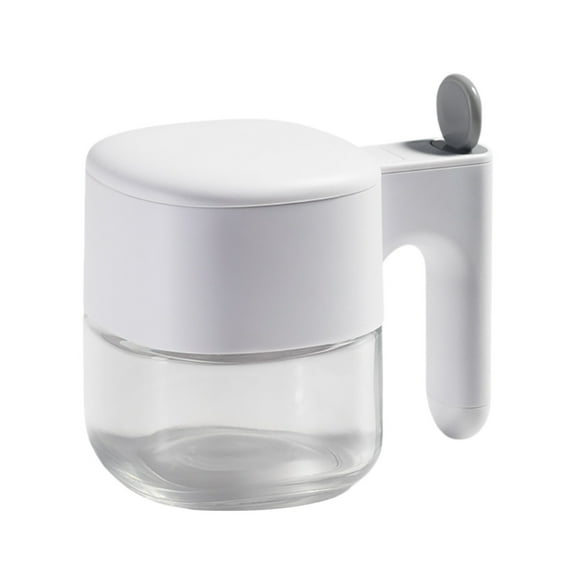 Mupvlun Sugar and Salt Container Set, Spice Container with Lid and Spoon, Glass Airtight Seasoning Jars for Kitchen Counter Keeping Sugar, Salts White