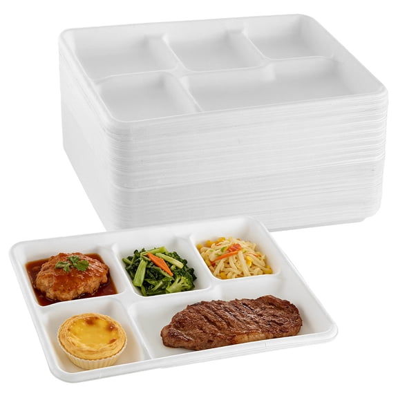 100pcs disposable paper lunch box divided into compartments for fast food lunch boxes