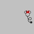 thumbnail image 2 of Womens Minnie Mouse Stethoscope Bow Silhouette T Shirt, 2 of 5