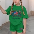thumbnail image 4 of Odeerbi Kids Teen Girls Independence Day Outfit Patriotic Print Short Sleeve T-Shirt with Shorts 2-Piece Set, 4 of 6