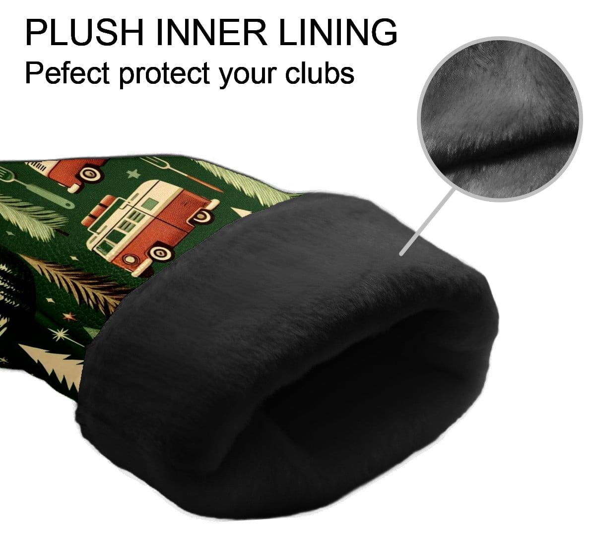Golf Club Covers, Green Mountain Camping Premium PU Leather Driver Hybrid Putter Head Covers with Velvet Lining, Waterproof Golf Gifts for Men Women