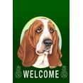 thumbnail image 1 of Basset Hound - Best of Breed Welcome Pineapples Garden Flags. Flag is 12" x 17", 1 of 1