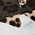 thumbnail image 5 of spefrowx Sparkle Cheetah Print Bow Twin Quilt Set for Women, Brown Black Rhinestone Twin Coverlet Set, 2-Piece, 5 of 7