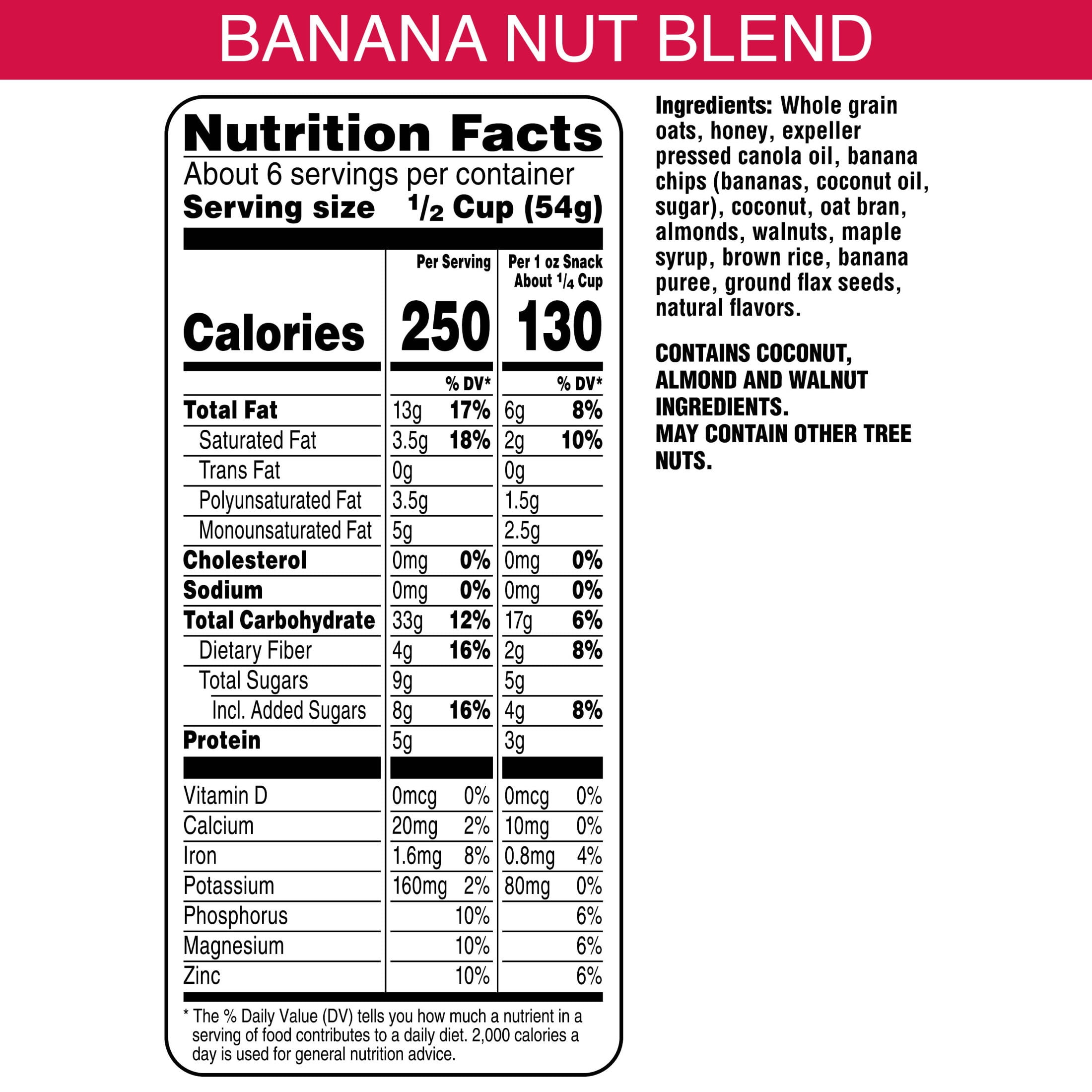 Bear Naked Banana Nut Blend Granola Cereal, Good Source of Fiber Bag, 12  oz