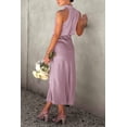 thumbnail image 2 of Vestido PRETTYGARDEN Satín Sin Mangas Cuello Simulado Maxi Rosa M, 2 of 7