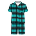 thumbnail image 4 of Awdenio Men's Clothing 2 Piece Retro Summer Outfits Plaid Button Down Shirts and Shorts Set Casual Clothing, 4 of 5