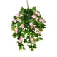 thumbnail image 2 of Flores de petunia de gloria de la mañana artificial | Aspecto realista de plástico de seda | Resistente a los rayos UV | Decoración colgante de jardín de patio interior y exterior | 65cm de largo, 2 of 9