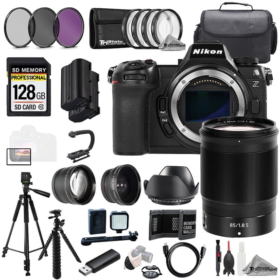 Nikon Z6 III   Z 85mm f/1.8 S Lens 128GB Ext Bat 9 PC Filtr MEGA Kit (International Version)