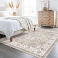 thumbnail image 2 of 6ft Square Living Room Area Rug: Washable Oriental 6x6 Rugs For Bedroom Dining Non-slip Entryway Kitchen Carpetwater Resistant Light Weight Floor Mat Bathroom Laundry Room(6x6 Beige), 2 of 7