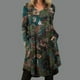 thumbnail image 2 of Vestido HUOGUO para mujer, cuello en O, manga larga, estampado floral, 2 of 5