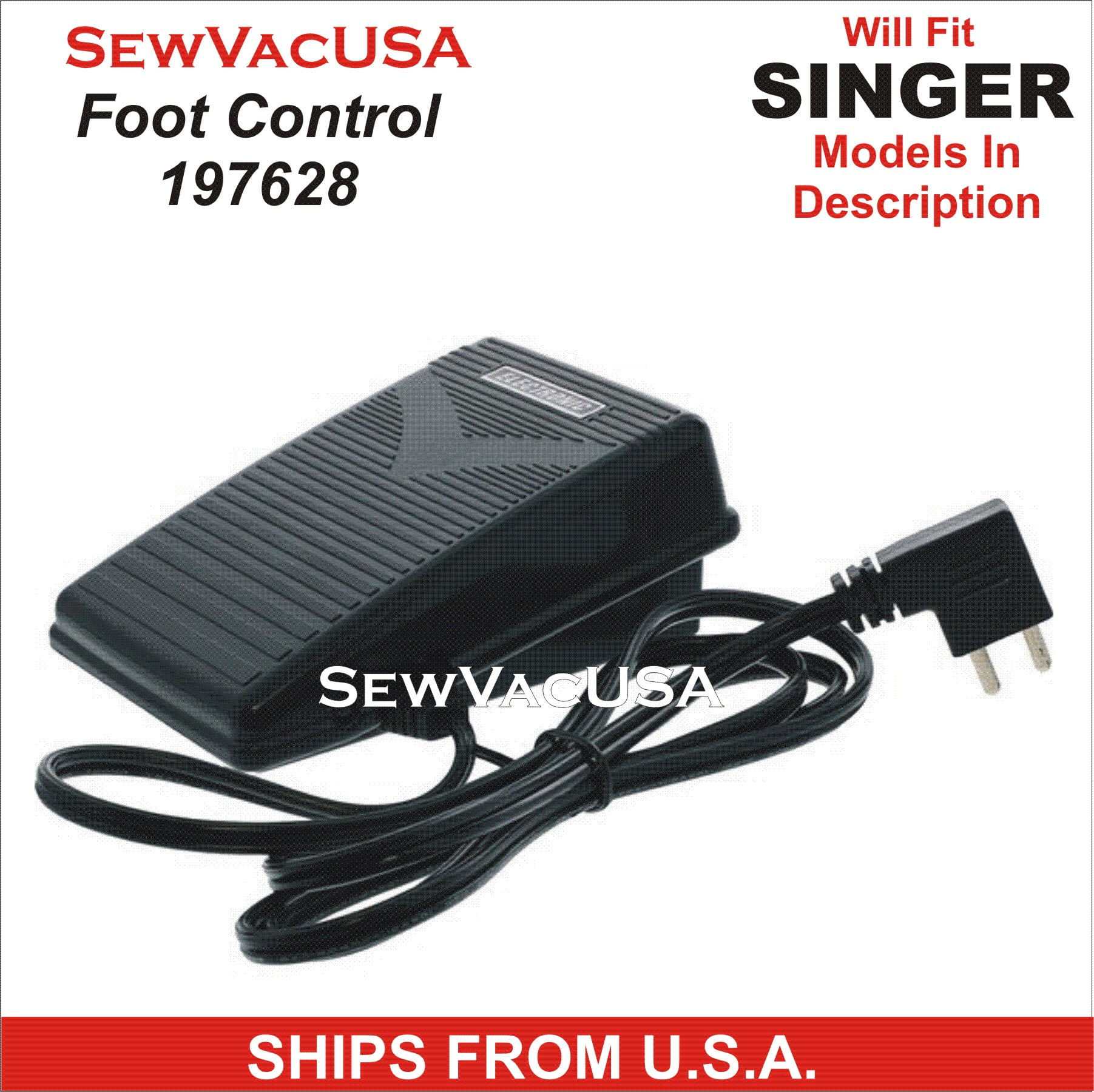 Crafts Singer Sewing Machine Power Cord 3 Prong Fits Models 15,66