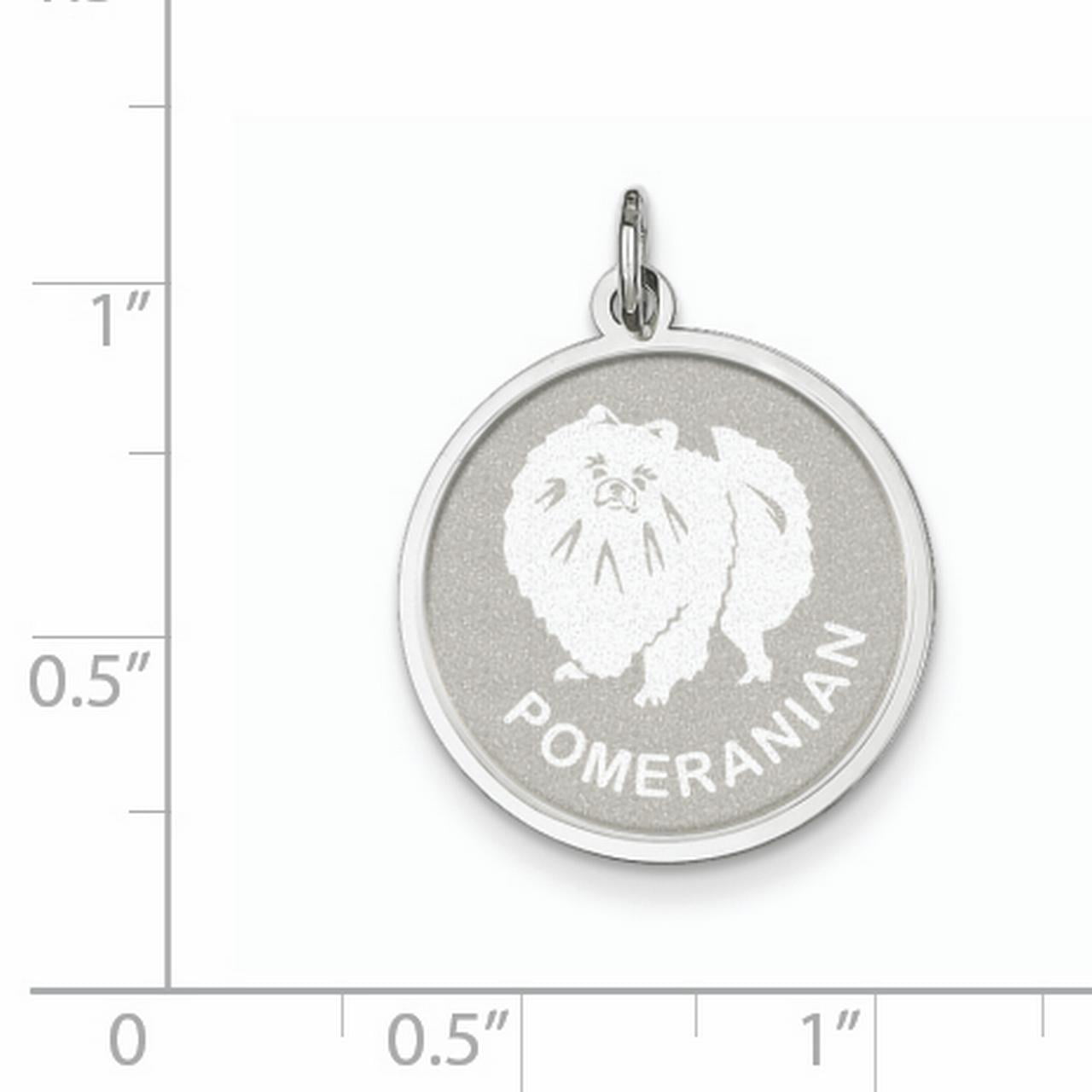 925 Sterling Silver Rhodium-plated Chow Disc Charm