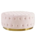 thumbnail image 2 of Modway Ensconce Tufted Performance Velvet Fabric Round Ottoman in Pink, 2 of 7