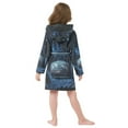 thumbnail image 7 of FORMRS Niños Bathrobe Unisex Hooded Robe Soft Plush Pajamas Sleepwear, Size 2-3T, Window Earth, 7 of 7