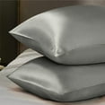 thumbnail image 3 of Silk Pillowcase - Satin pillowcase One set of envelopes closed for both women and men's gifts - Grey, 3 of 5