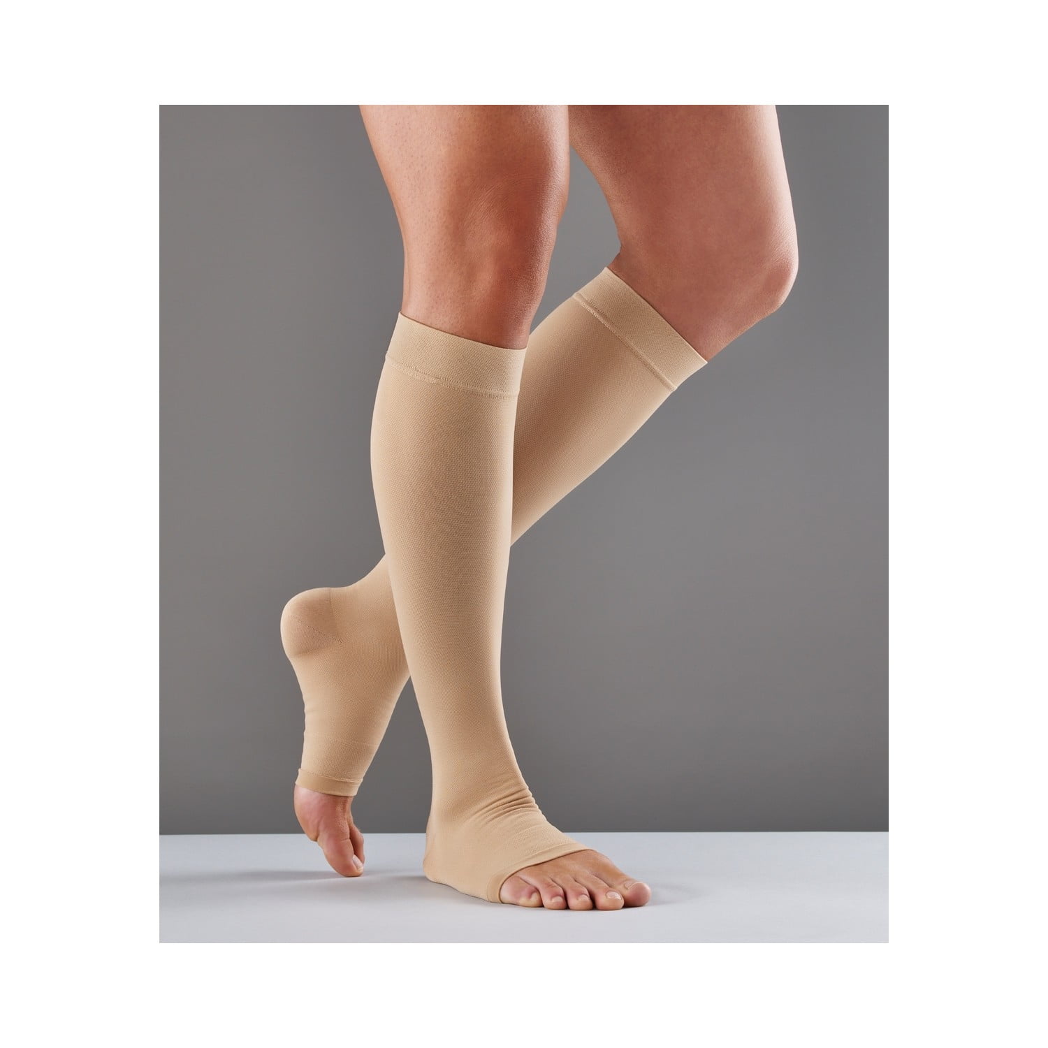 FUTURO Open Toe Knee Highs, Unisex, Medium, Firm Compression Stockings