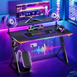 Atlantic Gaming Desk 33935701, Black Carbon Fiber - Walmart.com
