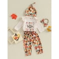 thumbnail image 2 of My First Halloween Outfits Newborn Baby Girl Pumpkin Romper Bodysuit+Long Pants Headband Hat Set Cute Fall Winter Clothes, 2 of 8