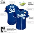 thumbnail image 3 of Custom Royal White-Light Blue Baseball Jersey Shirt for team 3D All Over Printed Baseball Jersey Shirts hip hop Tops, 3 of 7