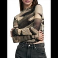 thumbnail image 2 of Camiseta de Transparente para Mujer, Top Corto de Larga con Estampado de Dinero A , Camisetas Ajustadas. Teñido Anudado M, 2 of 10